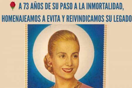 A 73 años de su paso a la inmortalidad, homenajeamos a Evita y reivindicamos su legado.