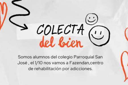 Alumnos de la Escuela Parroquial San José recolectan alimentos para ayudar al Hogar La Fazenda de Carhué
