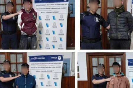 La policía aprehendió a 4 ladrones en el interior de un local comercial de la avenida Alsina
