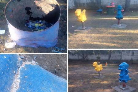 Vandalismo y daños en la plaza Juan Carlos Roth de Santa María