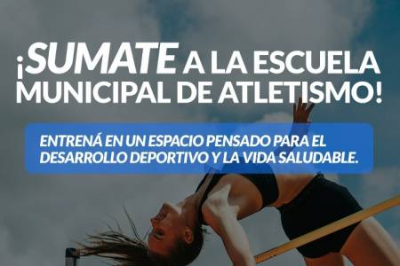 Sumate a la Escuela Municipal de Atletismo y entrená en un espacio pensado para el desarrollo deportivo y la vida saludable.
