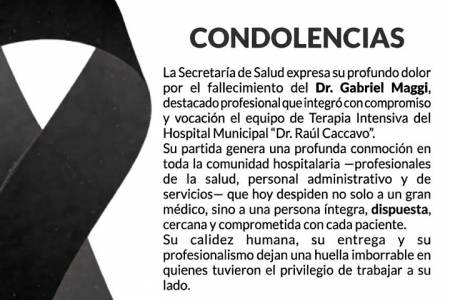 Profundo pesar por el fallecimiento del Dr. Gabriel Maggi