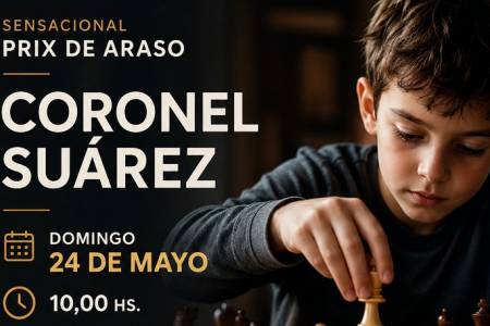 Coronel Suárez sede de la segunda fecha del Prix de Ajedrez 2026