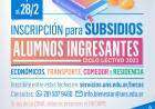 UNS: Inscripción para subsidios para alumnos ingresantes