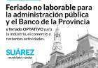 6 de agosto: feriado no laborable para la administración pública y el banco de la provincia