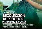 Horario de recolección de residuos para el viernes 6 de agosto