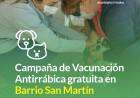 Campaña de vacunación antirrábica gratuita en Barrio San Martín