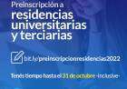 Preinscripción a residencias universitarias y terciarias