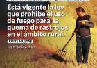 Está vigente la ley que prohíbe el uso de fuego para la quema de rastrojos en el ámbito rural