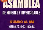 2º Asamblea de Mujeres y Diversidad: RUMBO AL 8M