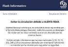 Evitar la circulación debido a la ALERTA ROJA