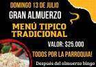 Gran Almuerzo: ¡Todos por la Parroquia!