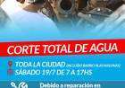 CORTE TOTAL DE AGUA TOTAL – SÁBADO 19 DE JULIO
