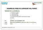 ASAMBLEA PÚBLICA - COMISIÓN VIAL RURAL 