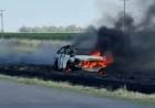 CHOQUE, VUELCO E INCENDIO EN LA RUTA 85