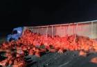 Camión cargado con cebolla volcó sobre la Ruta 33 cerca de Espartillar